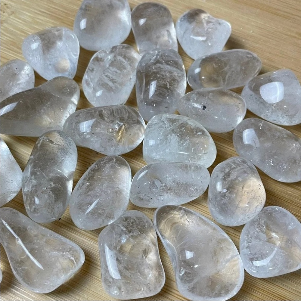 Quartz Tumbled Stone (10) pieces Grade AA Natural Quartz Crystals